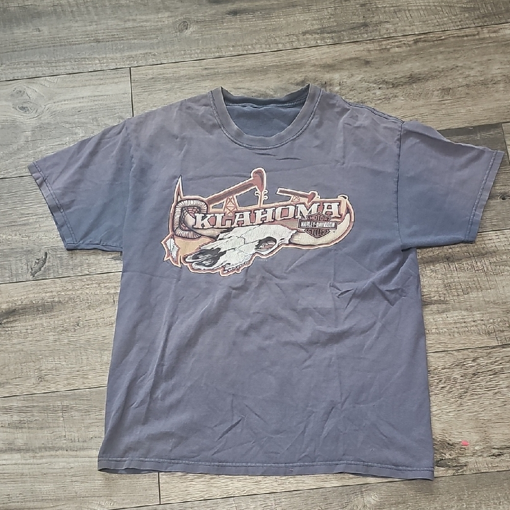 Harley Davidson 2008 Oklahoma City Graphic Men's T-Shirt - Blue